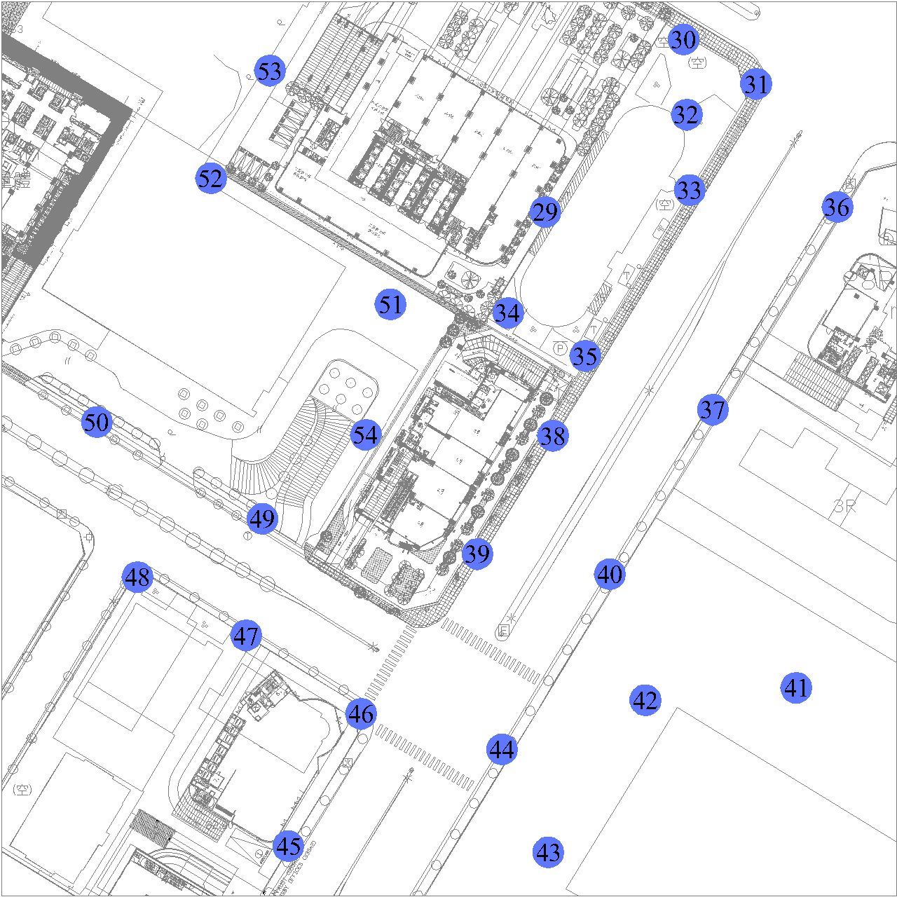 興建後評估結果與測點分佈圖